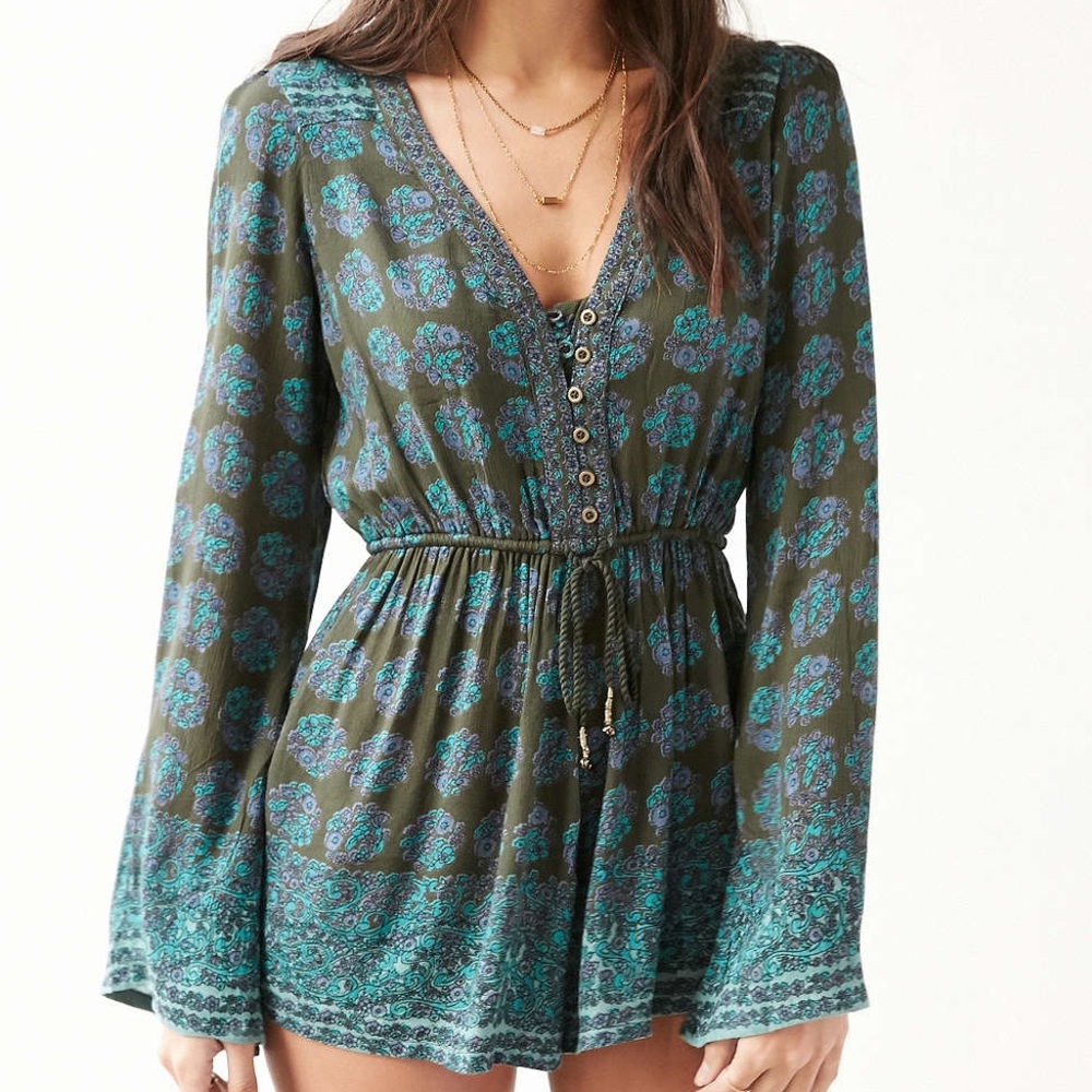 Ecote Helena Button Down Romper